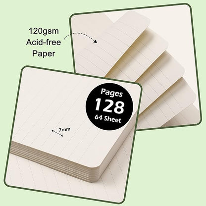 Ruled Notebook/Journal - Classic Lined Journal/Notebook, 5.3'' x 8.26'', Hardcover with Thick Paper, Banded + Pen Holder +Inner Pocket - Light Green