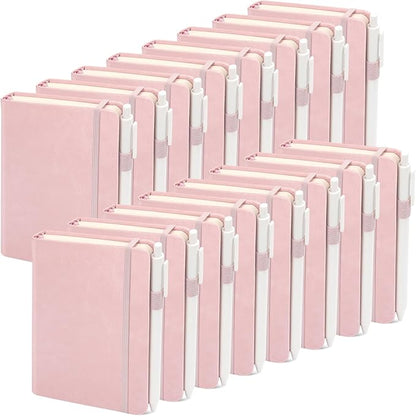 Pocket Small Notebook Journals, 16 Pack (Rose Pink) Mini Notebook 3.7x5.7 Journaling Notebooks for Women Men, Hardcover Lined Note Pads with Pens for Work, Business, Travel Journal, Office Supplies