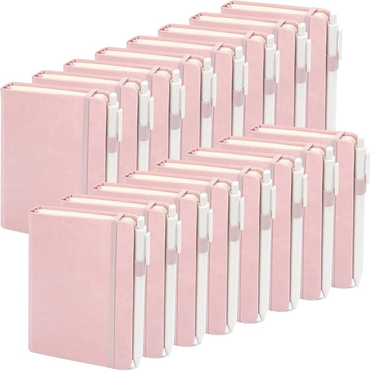 Pocket Small Notebook Journals, 16 Pack (Rose Pink) Mini Notebook 3.7x5.7 Journaling Notebooks for Women Men, Hardcover Lined Note Pads with Pens for Work, Business, Travel Journal, Office Supplies