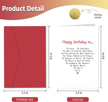 Romantic Birthday Card for Boyfriend Husband, Funny Birthday Cards for Wife Girlfriend, Naughty Love Card for Men Women, Happy Birthday To My One and Only