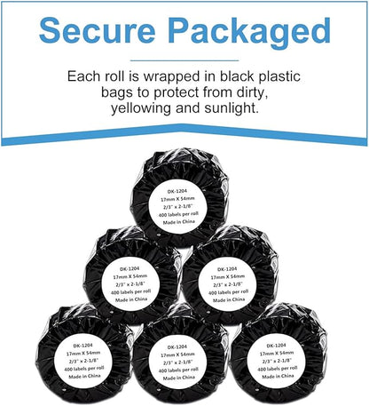 COLORWING Labels Compatible for Brother DK-1204 (0.66" x 2.1"), Multipurpose Return Address Die-Cut Label Roll, Use with QL 700 810w 820nwb Printers (10 Rolls + 2 Frame)