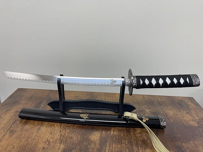 17 inch Stainless Steel Bride's Mini Katana Kill Bill Sword Mini Dagger Letter Opener Table Decor w/Free Display Stand