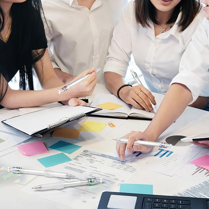 Gel Pens Office School Supplies Gifts for Women Men, Rotating Stress Relief Pen, 8 Pcs 0.5mm Black Ink Pens, Quick Dry Pens For Journaling, School Supplies for Teenagers (Colorfuls Non-Mute)