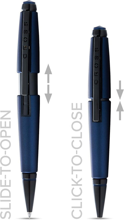 Cross Edge Matte Blue Lacquer Gel Rollerball Pen