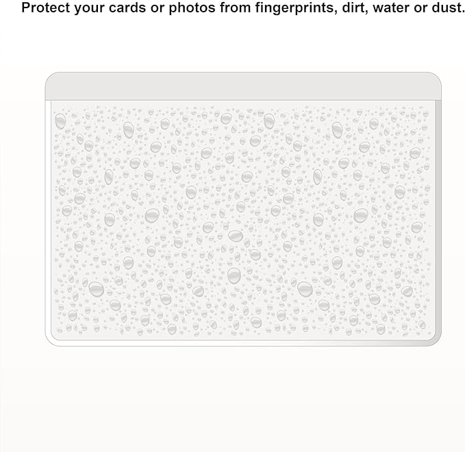 Clear Adhesive 3" x 5" Index Card Pockets with Top Open for Loading, 50 Pack, Plastic Labels Holders for Storage Bins and Library Card, Ideal Card Holder for Organizing and Protecting Your Index Cards