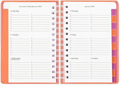 Kate Spade New York Medium Weekly and Monhtly Planner August 2024 - December 2025, Hardcover Spiral Agenda, Daily Planner with Monthly Calendar, Stickers, & Pockets, Your Lucky Day