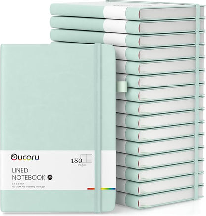 Lined Journal Notebook, 16 Pack, 180 Pages, A5 Journals for Writing, 100 GSM Thick Paper, Small Notebooks Daily Journal for Women Men Work, Business, School, Travel Supplies
