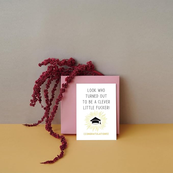 SuperShunhu Funny Graduation Card for Him Her, Graduation Gifts for University, College, PHD, Law School or More, Humorous Congrats Grad Card