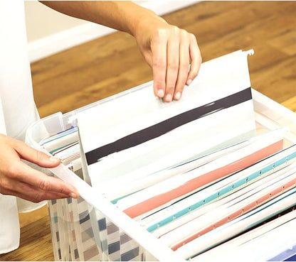 Bankers Box Heavy Duty Plastic File Box with Hanging Rails, Letter/Legal, 1 Pack (0086205)