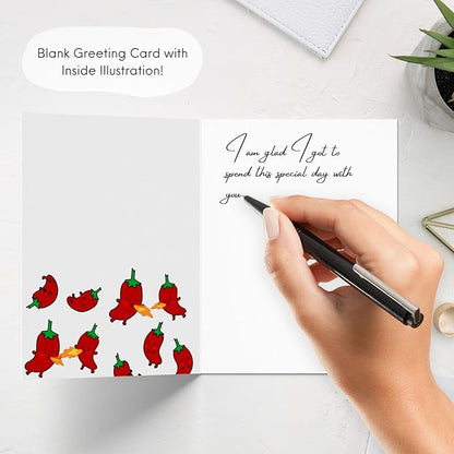 ALY LOU Hot Sauce Anniversary Card, Sriracha Hot Sauce for Her Him/Husband Boyfriend/Girlfriend Wife/Sarcastic Funny Birthday Greeting Card (You're sooo hot!)