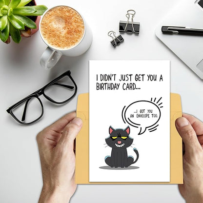 Funny Birthday Card for Him or Her, Witty Birthday Cards Gift for Partner or Friends, 'I Didn't Just Get You A Birthday Card... I Got You An Envelope Too'