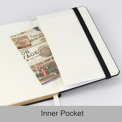 Dot Matrix Hardcover Notebook - 2 Books 3.5“ x 5.5”- Made of sustainable and excellent quality paper, simple, natural and portable, suitable for school, office use (black red)