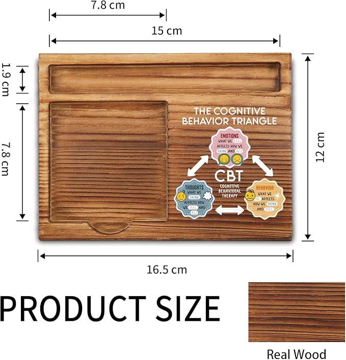 Cognitive Behavioral Therapy Sticky Note Holder, CBT Triangle Therapy Office Decor Mental Health Poster School Counselor Office Psychologist DBT Self-Stick Note Pad Holders ZSS45