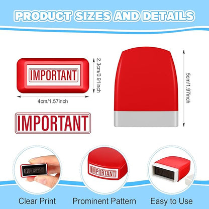 Crtiin 16 Pcs Office Stamp Set Message Self Inking Rubber Stamp Set for Office Stamps Completed Faxed Scanned Stamps for Message Supplies(Red, Blue)