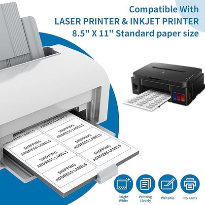 2” x 4” Shipping Address Labels, 5000 Count Adhesive Stickers Labels for Laser/Inkjet Printer, 10 per Page [Paper 8.5" x 11"] Printable Mailing Labels