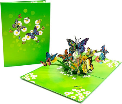Flying Butterflies Pop Up Card, 3D Flower Butterfly Birthday Card, Butterfly Fly Out Cards for Valentines Day, Graduation, Anniversary, Thinking of You, All Occasions