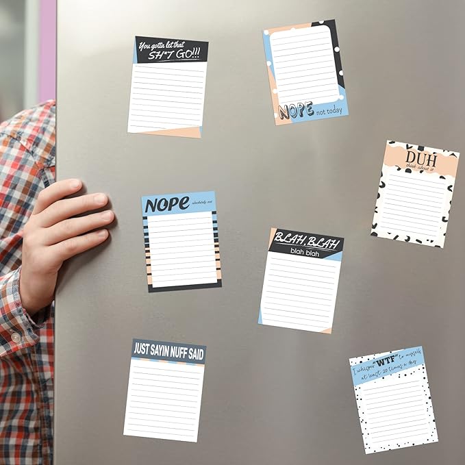 Funny Notepads with Sayings Sticky Funny Office Supplies to Do List Sarcastic Work Assorted Notepad for Workers, 12 Designs, 3 x 3.93 Inch(Retro Style)