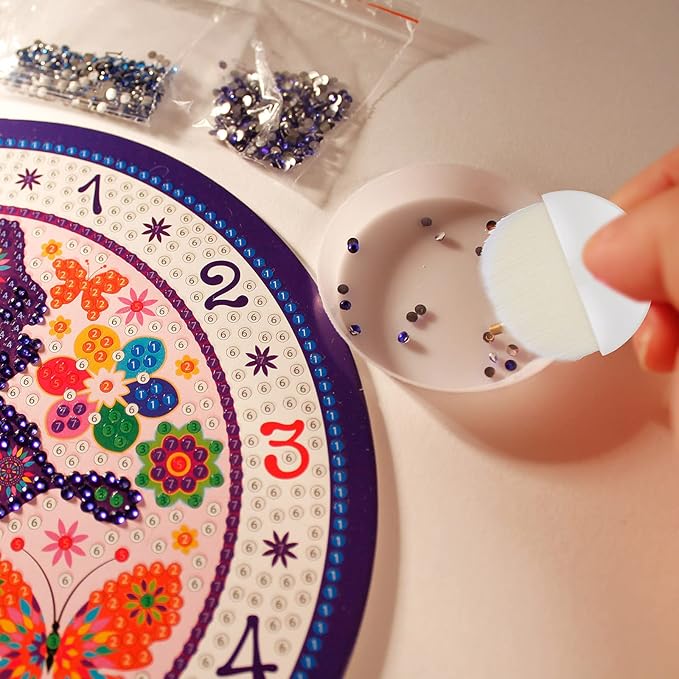 Boao 4 Pieces Brush Applicator Diamond Painting Brush Accessories Tools, Artist Drawing Flat Paintbrush for DIY Gesso, Varnishes, Oil Paint, Acrylic Painting, Watercolor(Khaki and White)