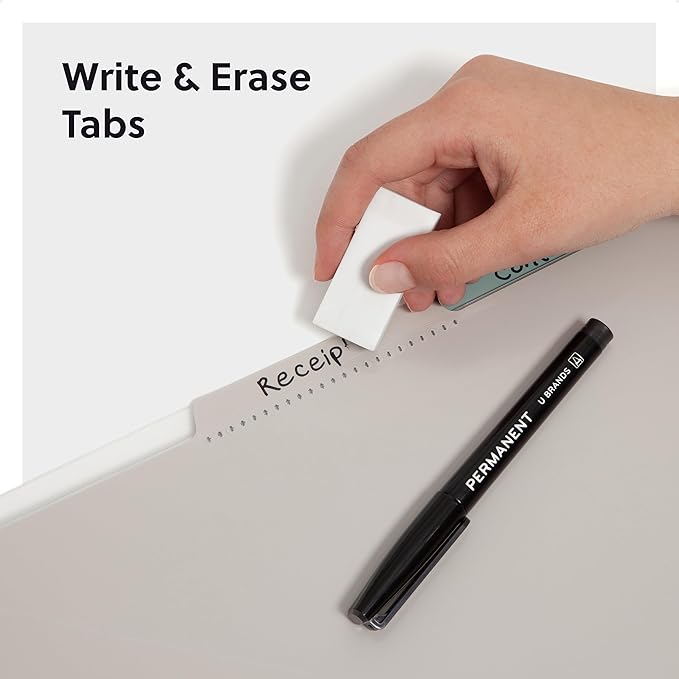 Smead Project Organizer, Office Supplies, 24 Pockets, Clear Cover with Assorted Bright Tabs, Tear Resistant Poly File Organizer, Document Organizer with 1/3-Cut Tabs, Letter Size (89213)