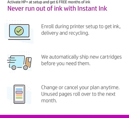 HP ENVY 6455e Two Sided Inkjet Printer All in One Wireless Printer Copy Scanners 10ppm Black 7ppm Color Smartphone Tablet Compatible Computer Wireless Printers for Home Use Office 223R1A (Renewed)