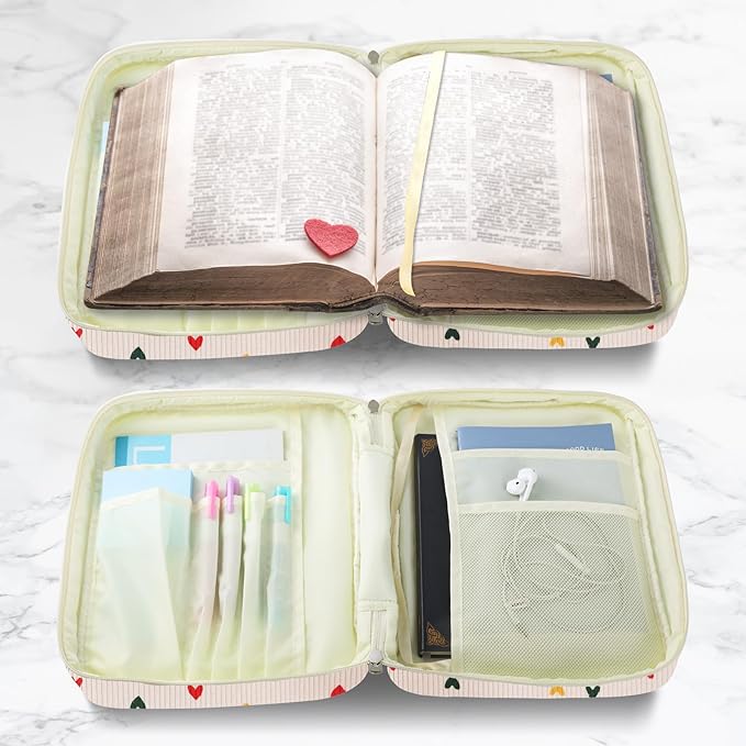 Bible Cover Case for Women,Large Bible Tote Bags for Women Organizer Corduroy Bible Carrying Case for Girls,Bible Study Supplies Accessories Christian Gifts for Women