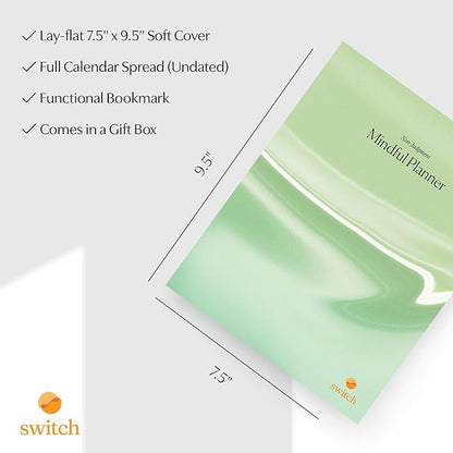 Switch Research Mindful Planner (Non-Judgement) - Evidence-Based Life Organizer - 31-Day Goal Planner to for Non-Judgement & Self-Compassion - Daily planner With Prompts