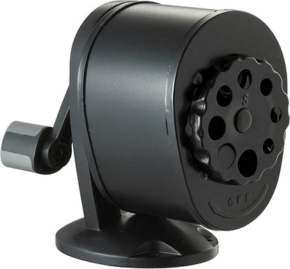 Bostitch Office Wall Mount Manual Pencil Sharpener, Tip Saver, 8 Hole Dial, 6X Longer Cutter Life, Vertical or Horizontal Mounting Black (MPS1-BLK)