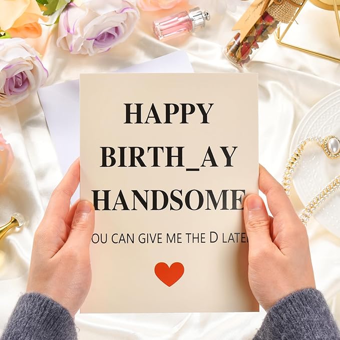 Funny Birthday Card for Men, Sweet Birthday Cards for Husband, Romantic Happy Birthday Card for Boyfriend, Sweetheart Birthday Greeting Love Card Gifts for Him