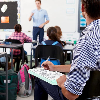 Piasoenc Clipboard with Storage, 8.5 x 11 Organization Box with Pen Holder and A4 Legal Paper Folder, Heavy Duty Plastic, Folio & Side-Opening, Low Profile Clip, for Nurses, Teachers, Blue