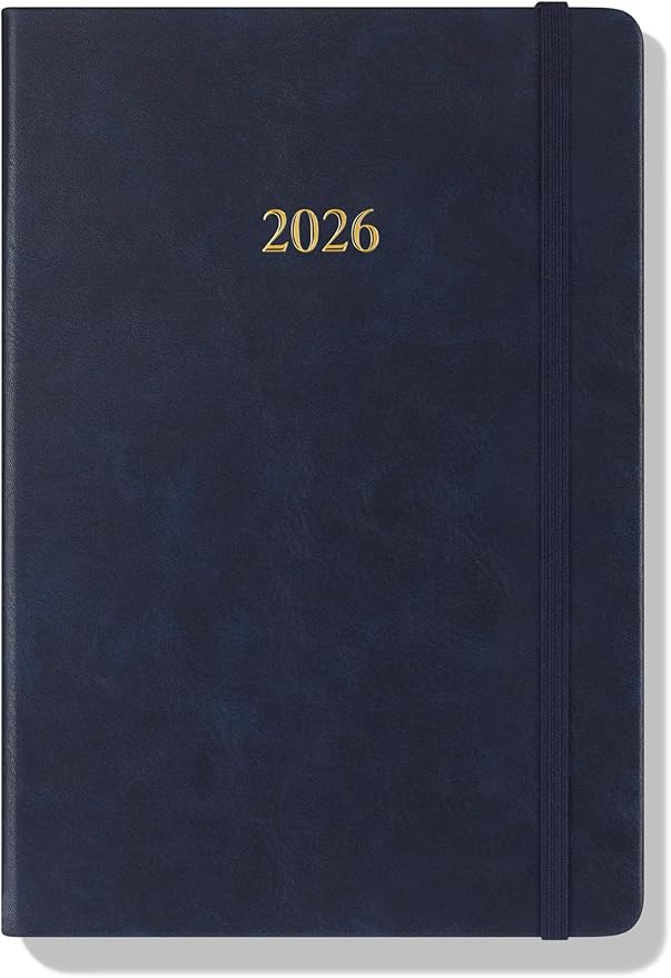Wykeham's Executive 2026 Daily Journal Planner – US Public Holidays & Format – Customization Available (Royal Blue, 8.5"×5.5")