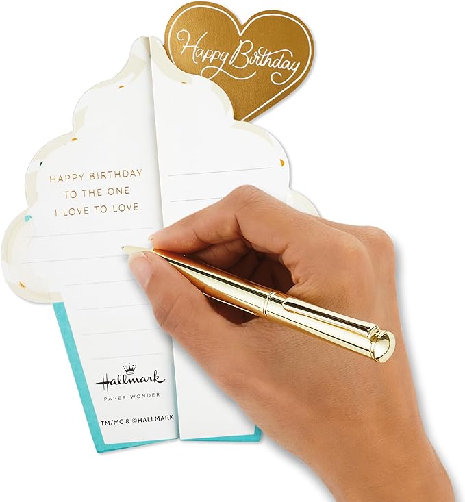 Hallmark Paper Wonder Romantic Pop Up Birthday Card for Husband, Wife, Boyfriend, Girlfriend (Honeycomb Cupcake)