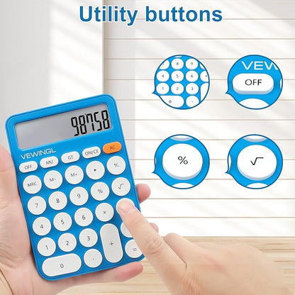 Standard Calculator 12 Digit,6.2 * 4.2in Desktop Large Display and Buttons,Calculator with Large LCD Display for Office,School, Home & Business Use,Automatic Sleep,15 °Tilt Screen