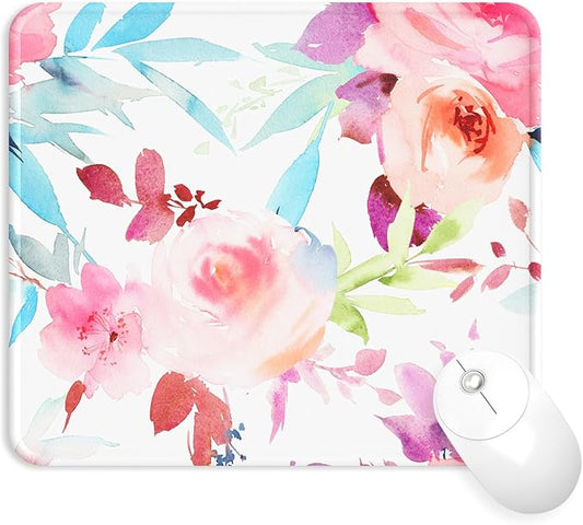 eulps Mouse Pad with Stitched Edge, Multiple Patterns Computer Mouse Pads with Non-Slip Rubber Base, Washable Cloth Mousepad, for Gaming, Laptop, PC (Pastel Bloom)