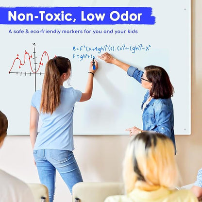 maxtek Dry Erase Markers Chisel Tip, Assorted Colors, Glass Whiteboard Markers for Dry Erase Board, Acrylic Planning Board, Mirrors, Windows, Classroom Must Haves, 8 Count