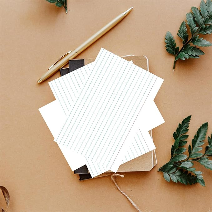 100 Pcs Index Cards 5x8 Ruled - Pinovk Flash Cards for Studying, White Index Cards, File Note Cards, Study Cards, Flash Cards, Study Cards, Lined Index Flashcards for Office and School Supplies