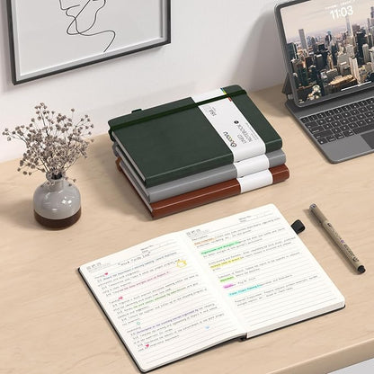 Lined Journal Notebook, 4 Pack, 180 Pages, A5 Journals for Writing, 100 GSM Thick Paper, Small Notebooks Daily Journal for Women Men Work, Business, School, Travel Supplies