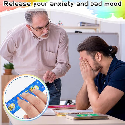 36 Pieces Anxiety Sensory Stickers Cute Fidget Textured Strips Toys Anti Stress Tactile Rough Sensory Calm Textured Strips Adhesives Anxiety Relief for Adults Teens Desk Classroom (Animal Style)