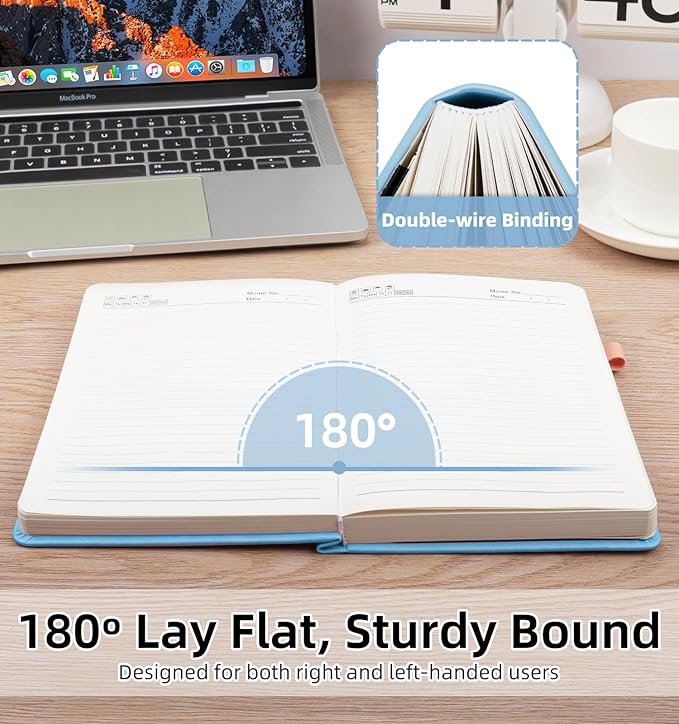 Lined Journal Notebook 365 Pages, A4 Leather Journals for Writing Women & Men, Hardcover Notebook with 100GSM Thick Paper, Daily Journal Notebook for Travel, Work, School, Note Taking, College Ruled