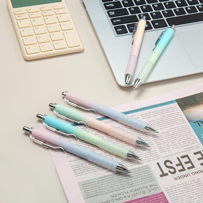 Gel Pens Medium Point 0.7mm Black Ink Gel Pen Retractable Cute Pens for Smooth Writing School Office Supplies, Pack of 12