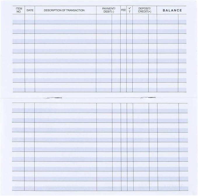 24 Pack Check Register, Checkbook Registers for Personal, Blank Ledger Transaction Registers for Personal or Business, Check Register Book for Checking and Saving Account, Deposit and Credit Card