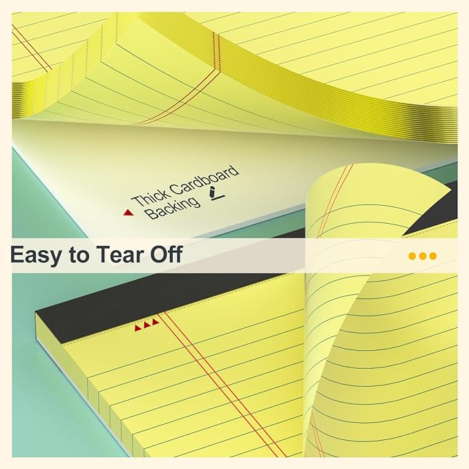 Yellow Legal Pads 8.5 x 11 Narrow Ruled Note Pads - 20 Pack Yellow Notepad 8 1/2 x 11 Paper Tabletsd - Perforated Yellow Pad 8.5 x 11 Lined Notepad 30 Sheets/ 60 Pages each Note Pad for Office School