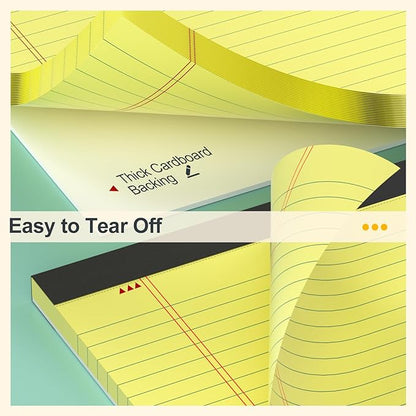 Yellow Legal Pads 8.5 x 11 Narrow Ruled Note Pads - 20 Pack Yellow Notepad 8 1/2 x 11 Paper Tabletsd - Perforated Yellow Pad 8.5 x 11 Lined Notepad 30 Sheets/ 60 Pages each Note Pad for Office School