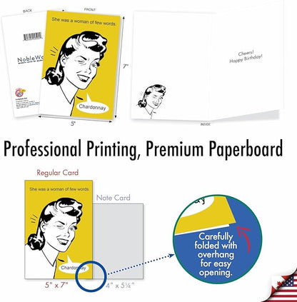 NobleWorks Funny Birthday Paper Card with 5 x 7 Inch Envelope (1 Card) Few Words C3296BDG