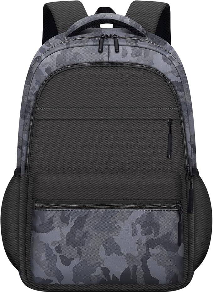 Cute Backpack for School Kids Camouflage Laptop Travel Backpack for Women Men Casual College Teen Bookbag(black)