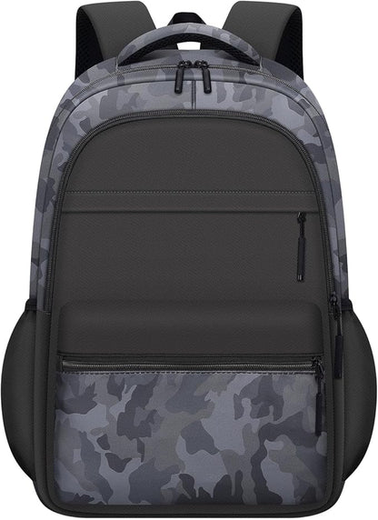 Cute Backpack for School Kids Camouflage Laptop Travel Backpack for Women Men Casual College Teen Bookbag(black)
