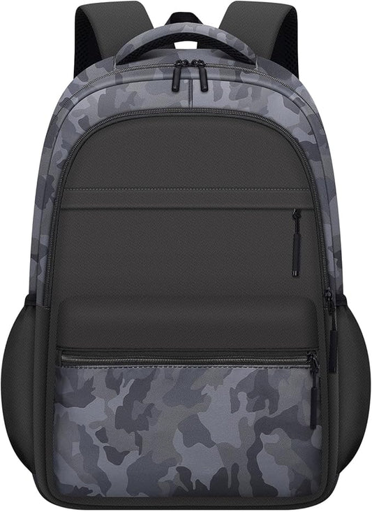 Cute Backpack for School Kids Camouflage Laptop Travel Backpack for Women Men Casual College Teen Bookbag(black)