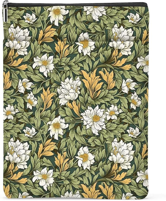 Botanical Book Sleeve, Classic Flower Book Covers for Paperbacks, Floral Book Pouch Book Protector, Book Lovers Gifts for Women Girls Readers, Book Accessories Book Club Gifts Christmas Birthday Gifts