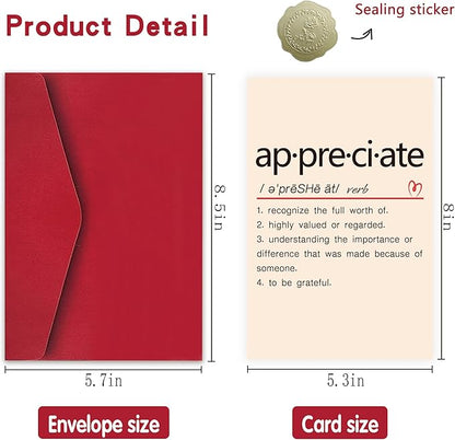 Cute Appreciate Definition Card, Funny Thank You Card for Him Her, Lovely Thankful Greeting Card for Teacher Boss