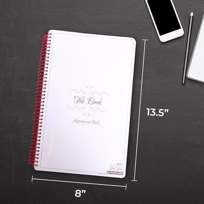 Notebook Planner, 4 Column Appointment Book – Large 8.5" x 13.5" Undated 2024 Planner, Daily & Hourly Planner in 15 Minute Increments – Spiral Notebook Organizer for Scheduling Appointments (4 Columns)