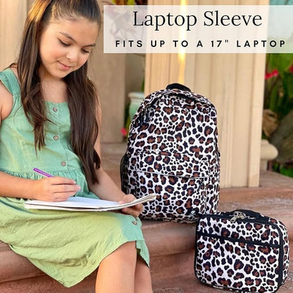 Fenrici Cheetah Backpack for Girls, Kids, Teens, Kids' Backpack, Kids' School Bookbags with Multiple Padded Compartments, Cheetah, 16"